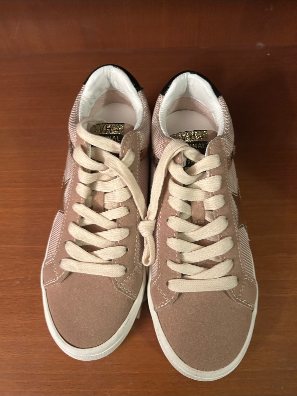 Vintage Havana Women's Lace-Up Sneakers in Blush and White